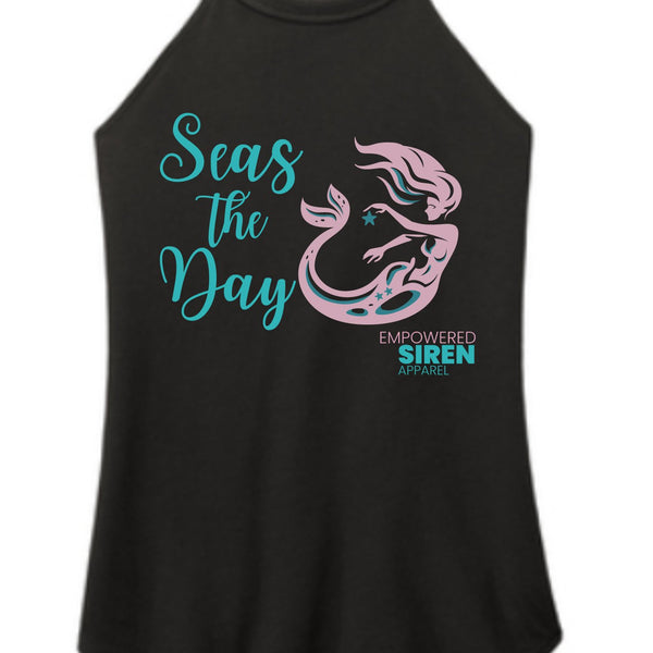 Seas The DayTanksEmpowered Siren ApparelXSBlackcottoncotton blend